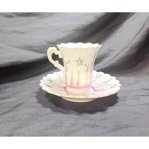 Pink and Gold Demitasse Japan Teacup and Saucer Thames Japan